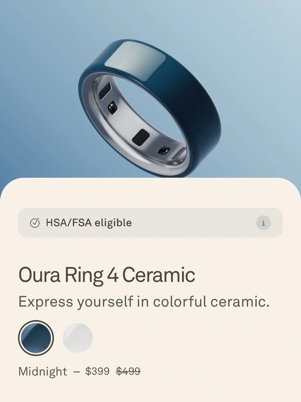 Oura Ring in Deep Teal Blue and Silver